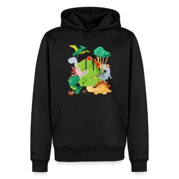 Herd of cute dinosaurs 2nd birthday 2 - Men’s Premium Organic Hoodie - black - Front - Nico (187cm)