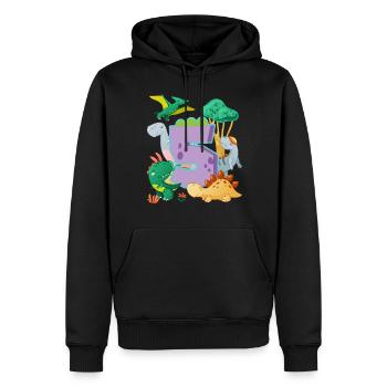 Herde Von Niedlichen Dinosauriern 5. Geburtstag 5 - Männer Premium Bio Hoodie - Schwarz - Vorne - Nico (187cm)