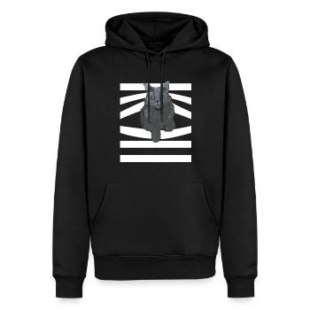 Niedliche Katze Schleicht Sich Raus Tierhalter - Männer Premium Bio Hoodie - Schwarz - Vorne - Nico (187cm)
