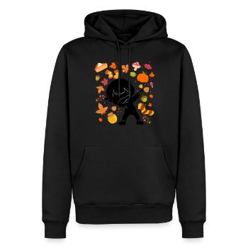 Silhouette Jeune Automne Maple Citrouille Automne - Sweat à capuche Premium bio Homme - noir - Devant - Nico (187cm)