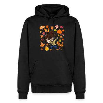 Dabbing Girl Herbst Ahorn Kürbis Herbst Saison - Männer Premium Bio Hoodie - Schwarz - Vorne - Nico (187cm)