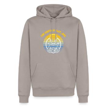 Earth is flat - Men’s Premium Organic Hoodie - taupe - Front - Nico (187cm)