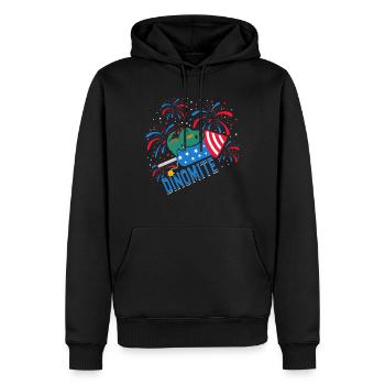 Dinomite Feuerwerkskörper 4. Juli Dinosaurier - Männer Premium Bio Hoodie - Schwarz - Vorne - Nico (187cm)