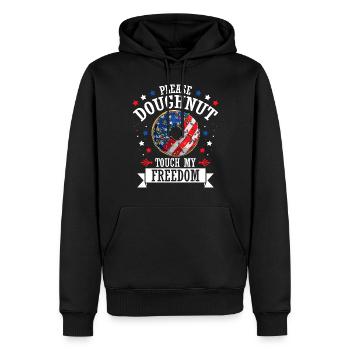 Please Donut Touch My Freedom 4 juillet Sweet Pastry - Sweat à capuche Premium bio Homme - noir - Devant - Nico (187cm)