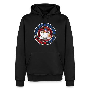 Amerikanischer Liber-tee Am 4. Juli, Dem - Männer Premium Bio Hoodie - Schwarz - Vorne - Nico (187cm)
