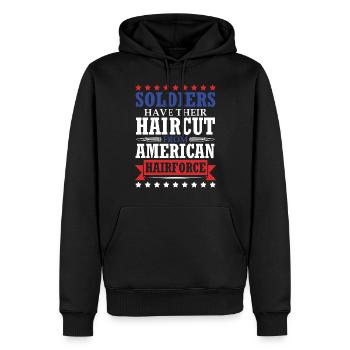 Soldaten Lassen Sich Am 4. Juli, Dem - Männer Premium Bio Hoodie - Schwarz - Vorne - Nico (187cm)