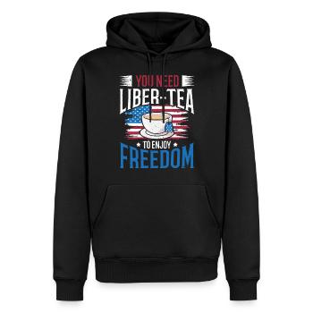 Sie Brauchen Liber-tee, Um Die Freiheit Des 4. - Männer Premium Bio Hoodie - Schwarz - Vorne - Nico (187cm)