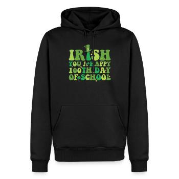 Irish You A Happy 100th Day Of School Grünes - Männer Premium Bio Hoodie - Schwarz - Vorne - Nico (187cm)