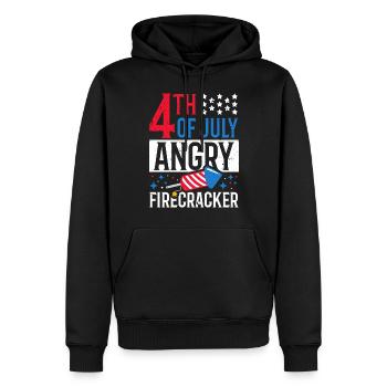 4. Juli Angry Firecracker Independence Day - Männer Premium Bio Hoodie - Schwarz - Vorne - Nico (187cm)