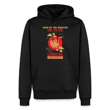 Hahn Chinesisches Tierkreiszeichen - Männer Premium Bio Hoodie - Schwarz - Vorne - Nico (187cm)