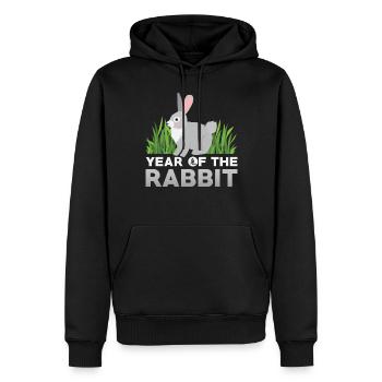 Signe chinois du zodiaque Rat - Sweat à capuche Premium bio Homme - noir - Devant - Nico (187cm)