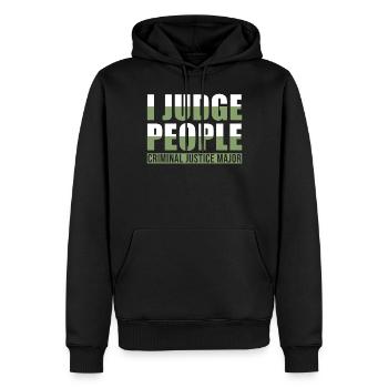 Licence en droit - Sweat à capuche Premium bio Homme - noir - Devant - Nico (187cm)
