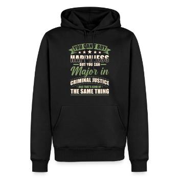 Licence en droit - Sweat à capuche Premium bio Homme - noir - Devant - Nico (187cm)