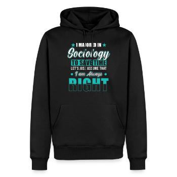 Soziologie Abschluss - Männer Premium Bio Hoodie - Schwarz - Vorne - Nico (187cm)