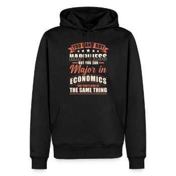 Diplôme en économie - Sweat à capuche Premium bio Homme - noir - Devant - Nico (187cm)