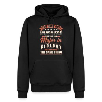 Diplôme de biologie - Sweat à capuche Premium bio Homme - noir - Devant - Nico (187cm)