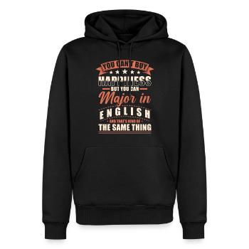 Diplôme d’anglais - Sweat à capuche Premium bio Homme - noir - Devant - Nico (187cm)