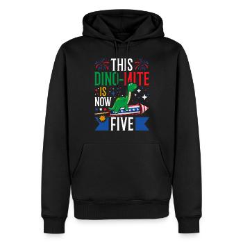 Ce dinomite est maintenant de cinq dinosaures 4 juillet - Sweat à capuche Premium bio Homme - noir - Devant - Nico (187cm)