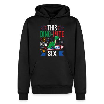 Ce dinomite est maintenant de cinq dinosaures 4 juillet - Sweat à capuche Premium bio Homme - noir - Devant - Nico (187cm)
