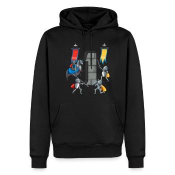 Chevaliers médiévaux Histoire médiévale - Sweat à capuche Premium bio Homme - noir - Devant - Nico (187cm)