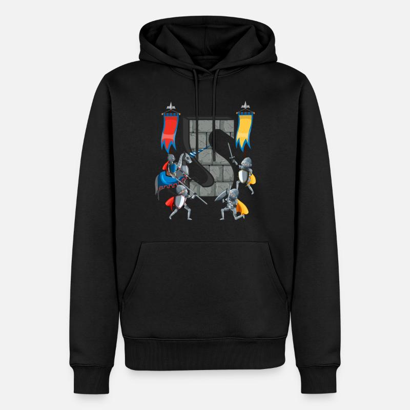 Chevaliers médiévaux Histoire médiévale - Sweat à capuche Premium bio Homme - noir
