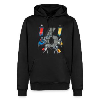 Chevaliers médiévaux Histoire médiévale - Sweat à capuche Premium bio Homme - noir - Devant - Nico (187cm)