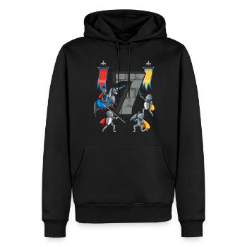 Mittelalterliche Ritter Mittelalter Geschichte - Männer Premium Bio Hoodie - Schwarz - Vorne - Nico (187cm)
