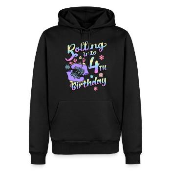 Rolling Into 4. Geburtstag Quad Skater - Männer Premium Bio Hoodie - Schwarz - Vorne - Nico (187cm)