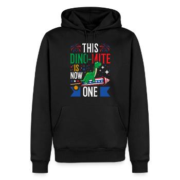 Ce dinomite est maintenant de cinq dinosaures 4 juillet - Sweat à capuche Premium bio Homme - noir - Devant - Nico (187cm)