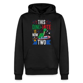 Ce dinomite est maintenant de cinq dinosaures 4 juillet - Sweat à capuche Premium bio Homme - noir - Devant - Nico (187cm)