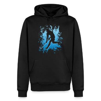 Floorball Player Vintage Graphic Floorballer Floor - Sweat à capuche Premium bio Homme - noir - Devant - Nico (187cm)