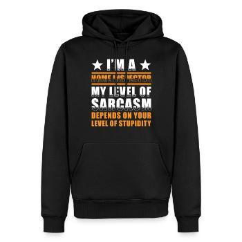 Building inspector Spruch - Men’s Premium Organic Hoodie - black - Front - Nico (187cm)
