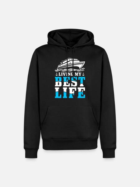 Captain Boat Inspirational Quote - Men’s Premium Organic Hoodie - black