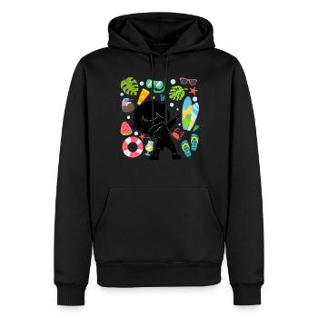Silhouette Dabbing Boy Sommerzeit Strand Stil - Männer Premium Bio Hoodie - Schwarz - Vorne - Nico (187cm)