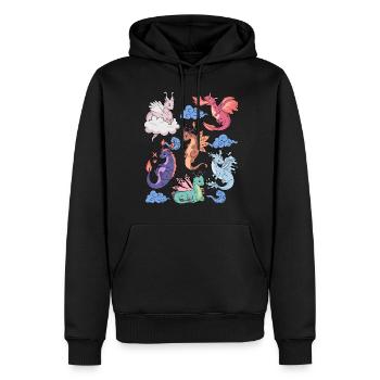 Flight of Dragons Mignon Élémentaire Mythique - Sweat à capuche Premium bio Homme - noir - Devant - Nico (187cm)