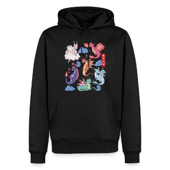 Flug Der Drachen Niedliche Elementare Mythische - Männer Premium Bio Hoodie - Schwarz - Vorne - Nico (187cm)