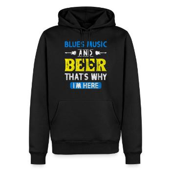 Blues Musik und Bier - Männer Premium Bio Hoodie - Schwarz - Vorne - Nico (187cm)