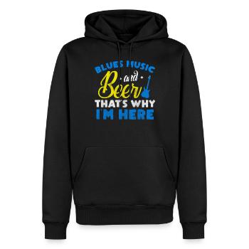 Blues Musik und Bier - Männer Premium Bio Hoodie - Schwarz - Vorne - Nico (187cm)
