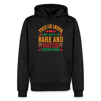 Weihnachten Backen mit Opa Grossvater - Männer Premium Bio Hoodie - Schwarz - Vorne - Nico (187cm)
