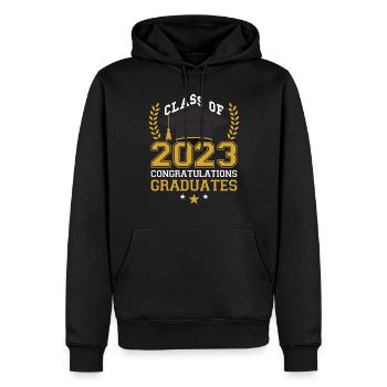 Cérémonie de remise des diplômes de la promotion 2023 - Sweat à capuche Premium bio Homme - noir - Devant - Nico (187cm)
