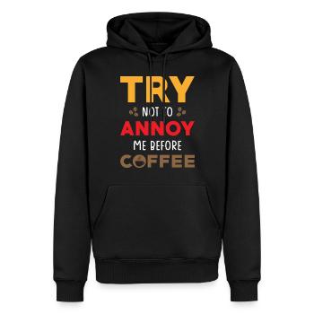 Kaffee Morgen - Männer Premium Bio Hoodie - Schwarz - Vorne - Nico (187cm)
