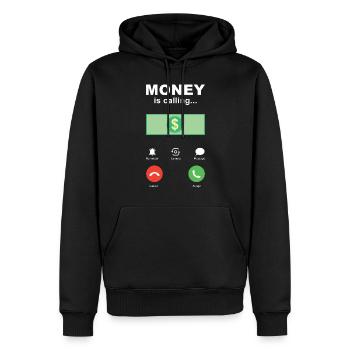 Buchhalter Spruch Geld ruft an - Männer Premium Bio Hoodie - Schwarz - Vorne - Nico (187cm)
