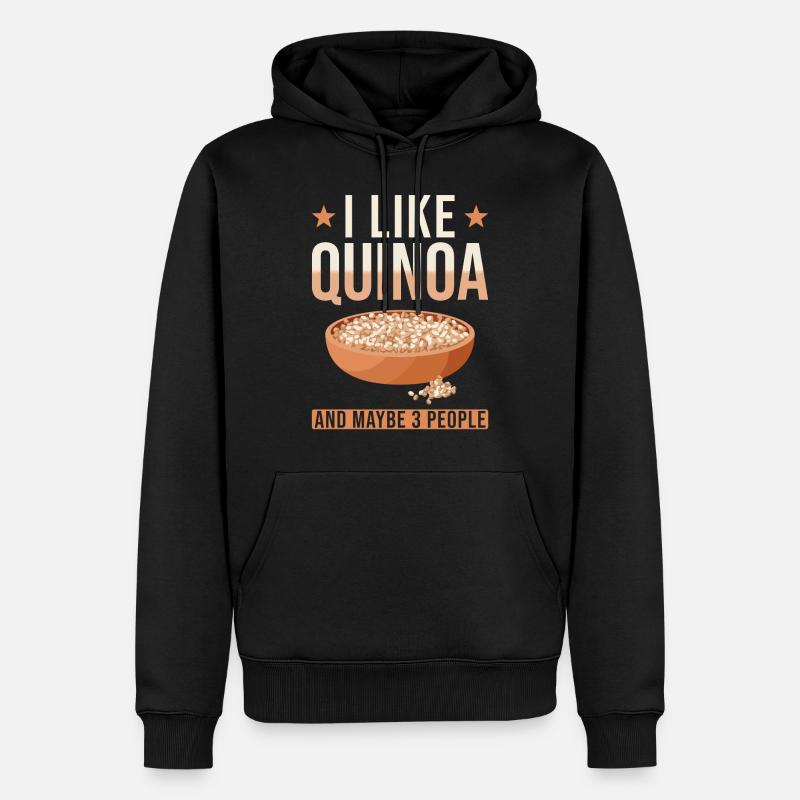 Quinoa Spruch - Männer Premium Bio Hoodie - Schwarz