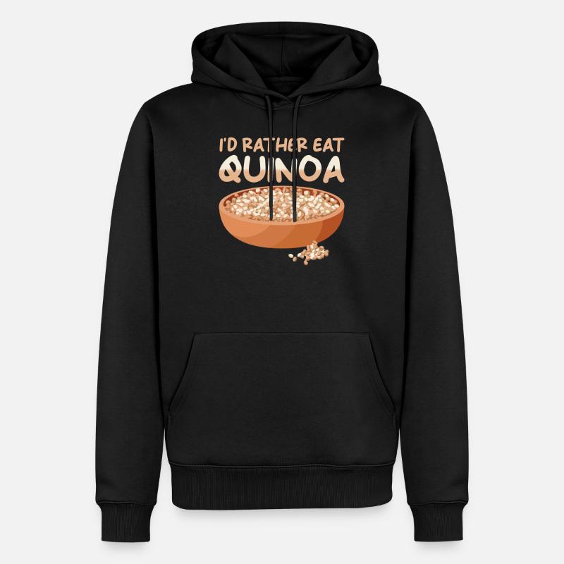Quinoa Spruch - Männer Premium Bio Hoodie - Schwarz