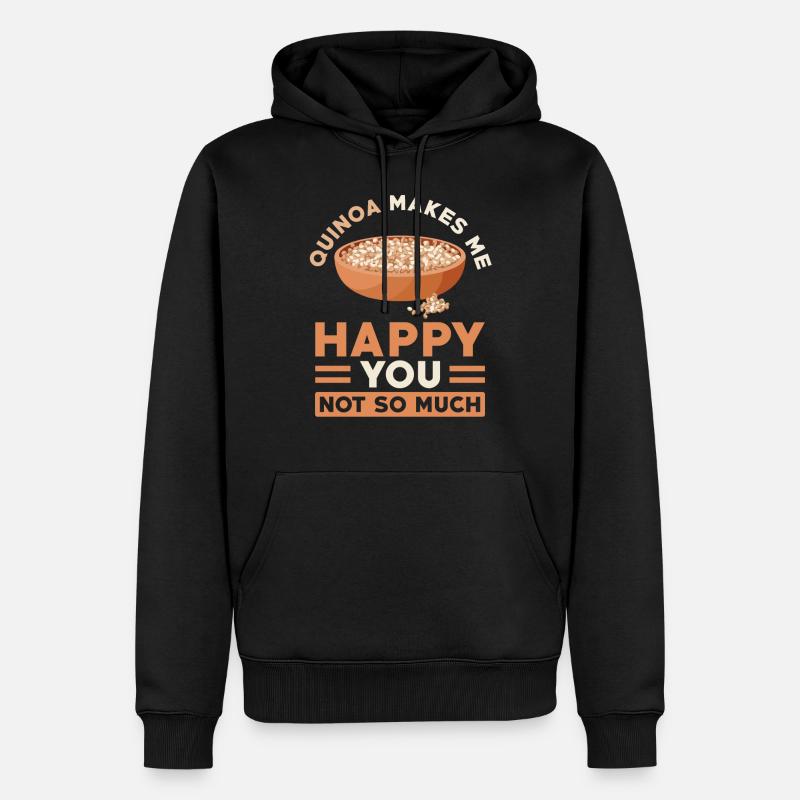 Quinoa Spruch - Männer Premium Bio Hoodie - Schwarz