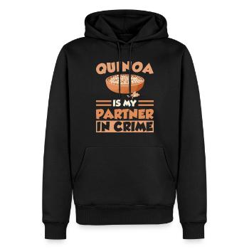 Dicton du quinoa - Sweat à capuche Premium bio Homme - noir - Devant - Nico (187cm)