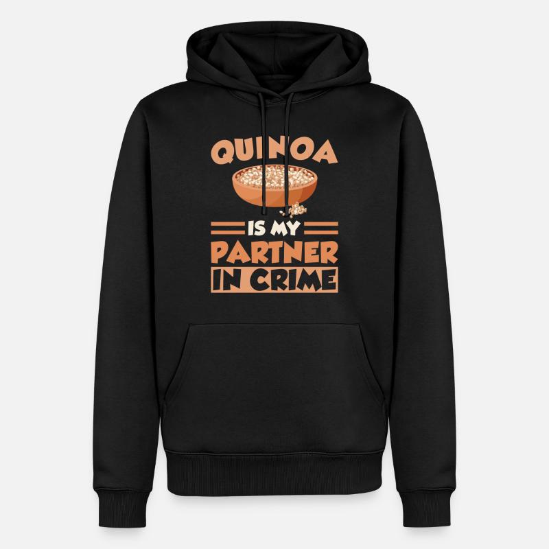 Quinoa Spruch - Männer Premium Bio Hoodie - Schwarz