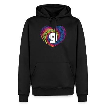 9. Geburtstag Herz Tie Dye | Tie Dye Themed - Männer Premium Bio Hoodie - Schwarz - Vorne - Nico (187cm)