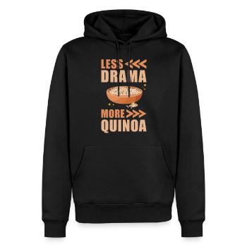Dicton du quinoa - Sweat à capuche Premium bio Homme - noir - Devant - Nico (187cm)