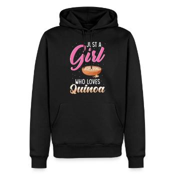 Dicton du quinoa - Sweat à capuche Premium bio Homme - noir - Devant - Nico (187cm)